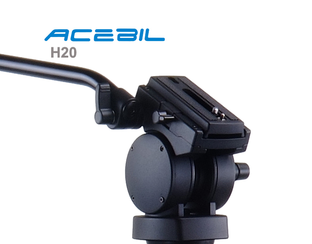 Acebil P-40MX Professional Tripod System with H40 Fluid Head, T750 Aluminum Tripod, MS-3 Mid Leve Acebil P-40MX Professional Tripod System with H40 Fluid Head, T750